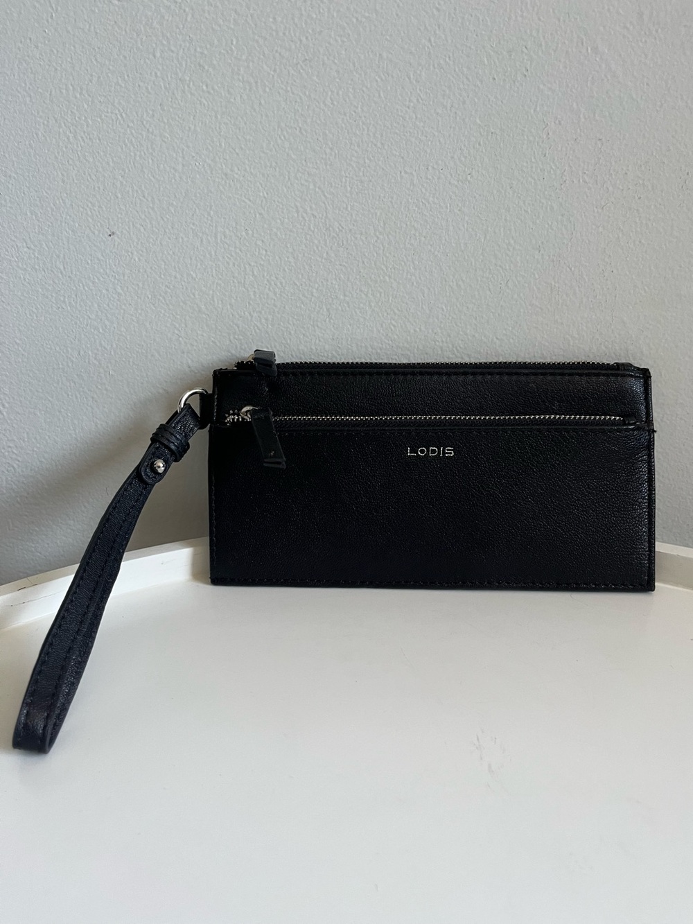 Lodis Genuine Leather Black Kacie Wristlet Wallet